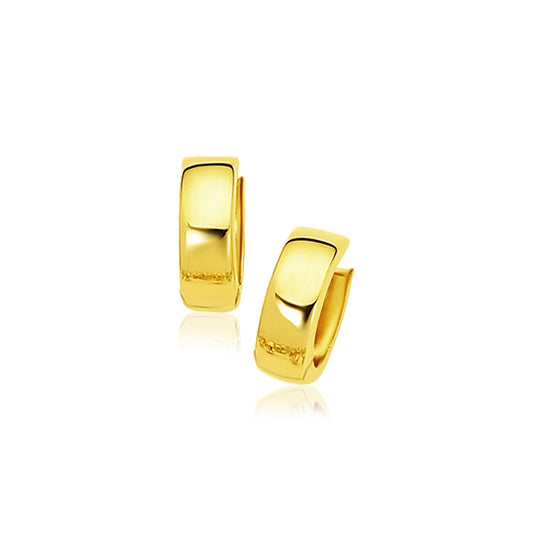 10k Gold Snuggable Hoop Earrings