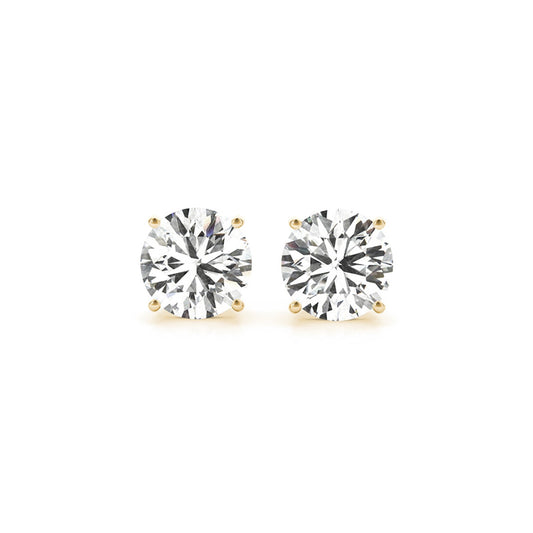 4 cttw Certified IGI Lab Grown Round Diamond Earrings 14k Yellow Gold (G/VS2)