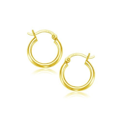 10k Gold Polished Hoop Earrings (2x15 mm)